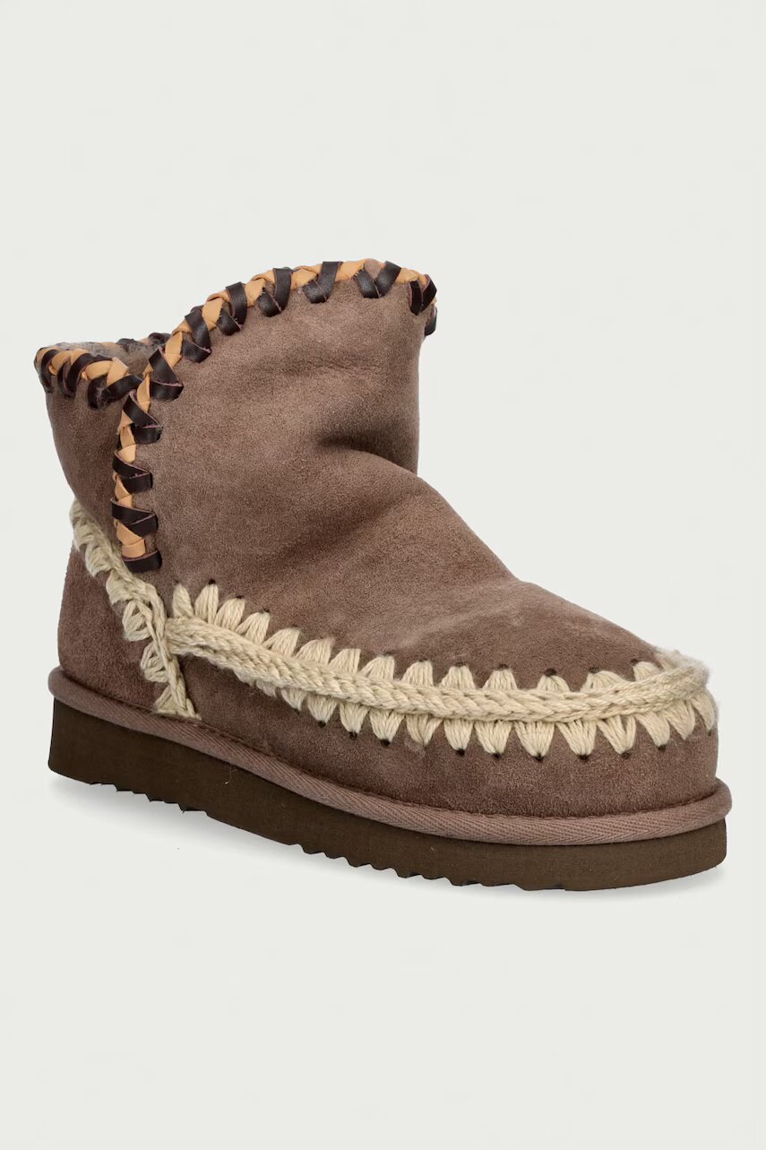 Mou Eskimo 18 Leather Overstitching cizme de zăpadă pentru femei din piele întoarsă