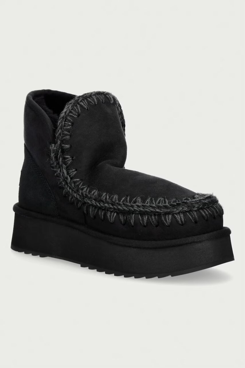 Mou Mini Eskimo Platform Boot cizme de zăpadă pentru femei din piele întoarsă
