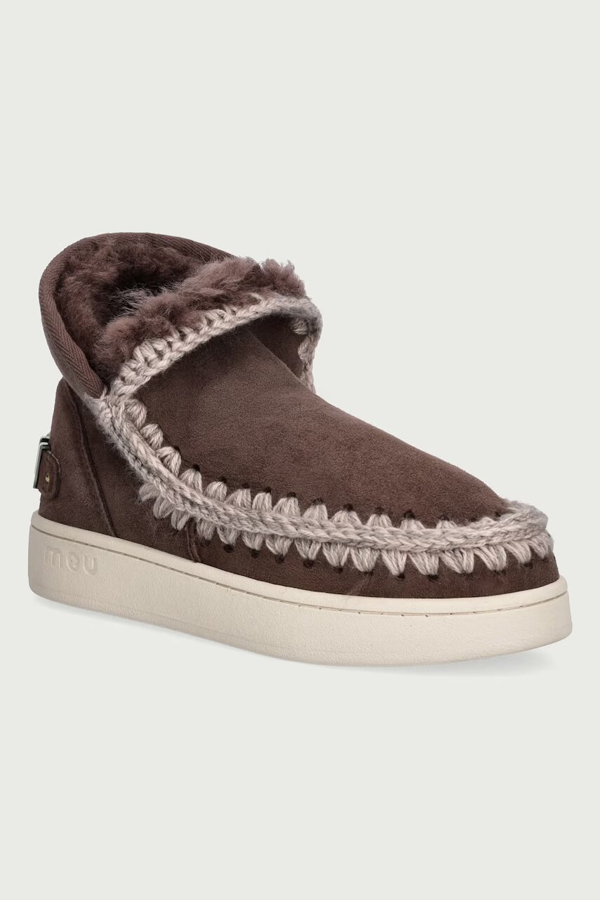 Mou New Eskimo Sneaker Suede Lettr cizme de zăpadă pentru femei din piele întoarsă