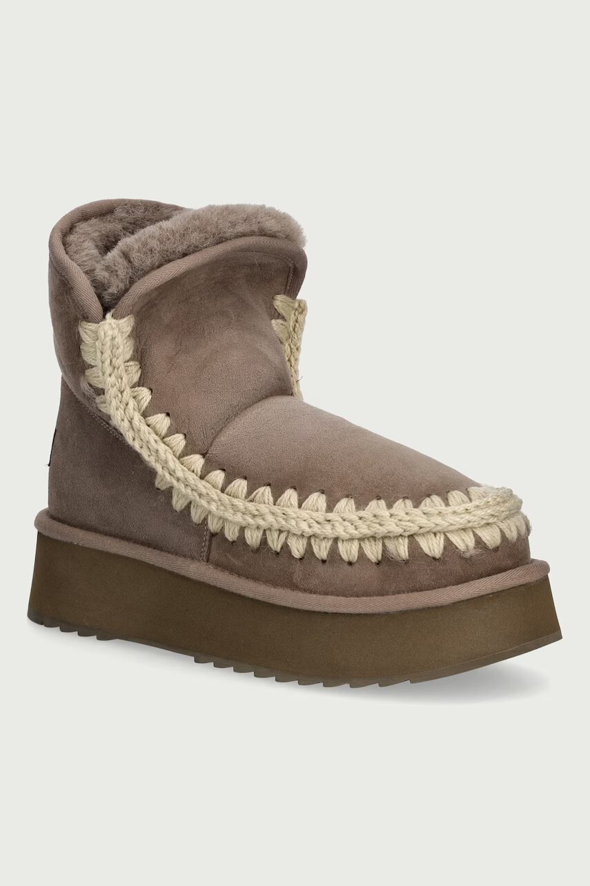 Mou Platform Boot Suede cizme de zăpadă pentru femei din piele întoarsă
