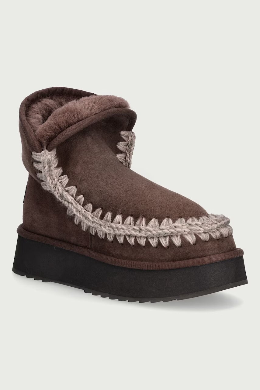 Mou Platform Boot Suede cizme de zăpadă pentru femei din piele întoarsă