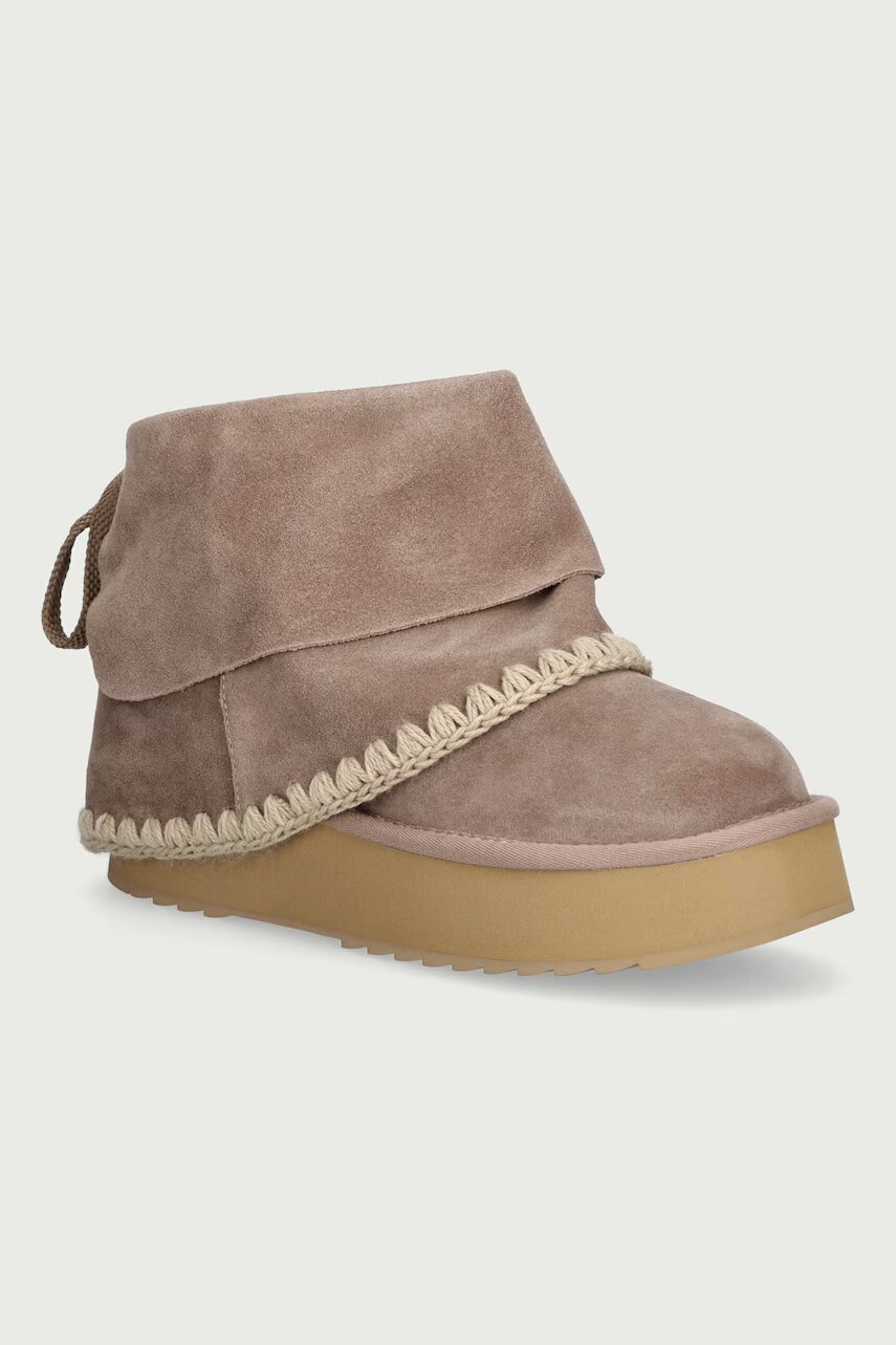 Mou Platform Boot Suede Folding cizme de zăpadă pentru femei din piele întoarsă