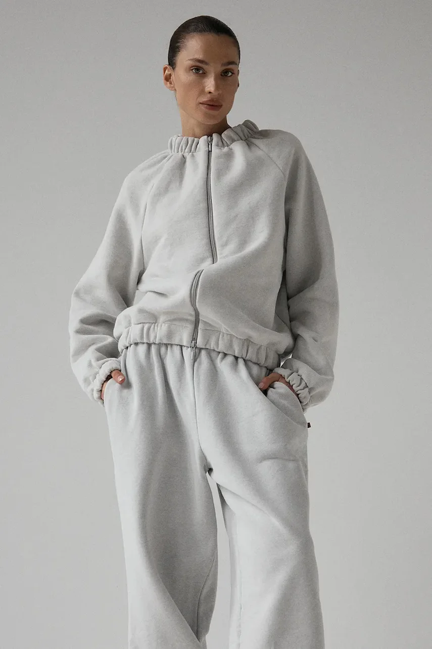 MUUV. Muuv hanorac cu fermoar pentru femei din bumbac SMOOTH COTTON