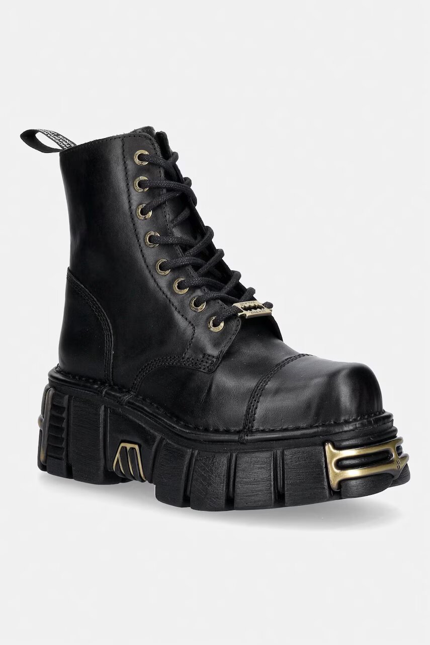 New Rock bocanci pentru femei din piele CRUST NEGRO TOWER NEGRO ORO VIEJO