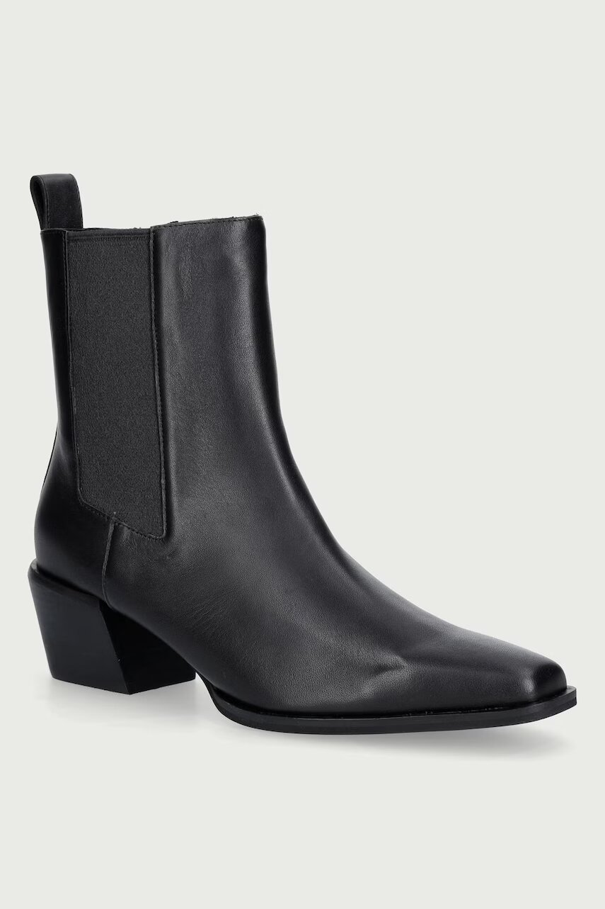 Nokwol botine pentru femei din piele Dusi Black Leather