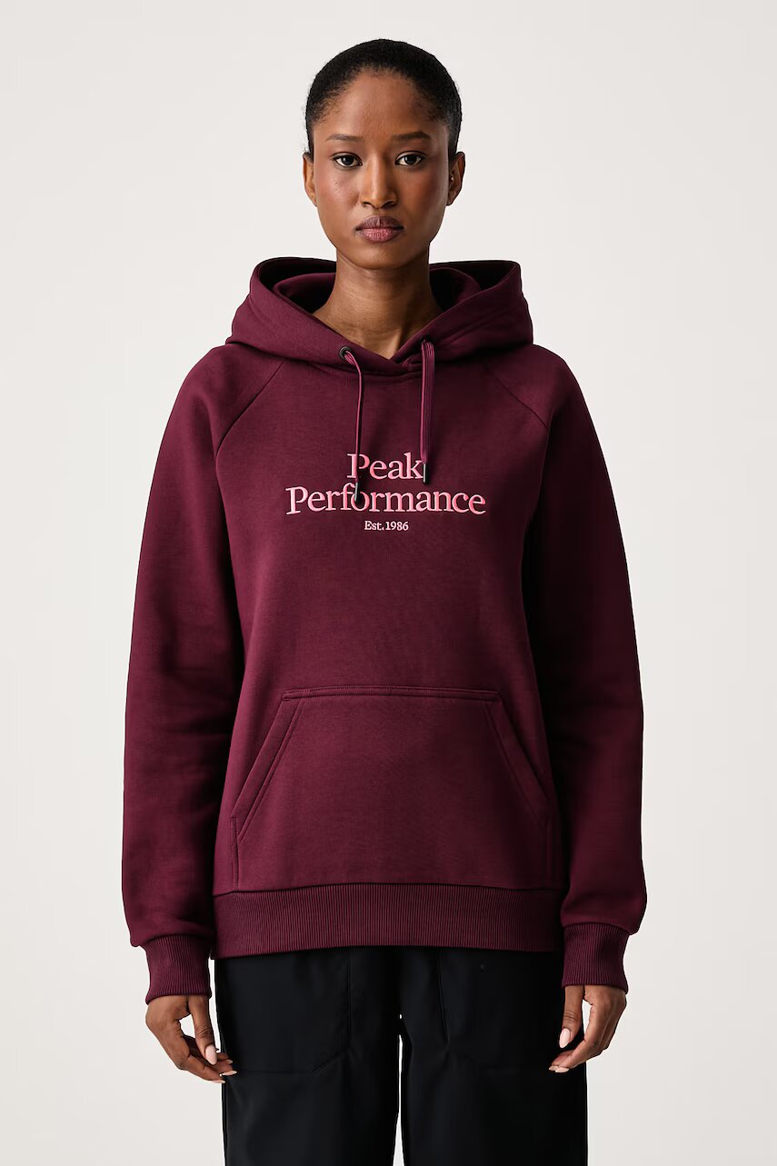 Peak Performance hanorac cu glugă pentru femei cu bumbac