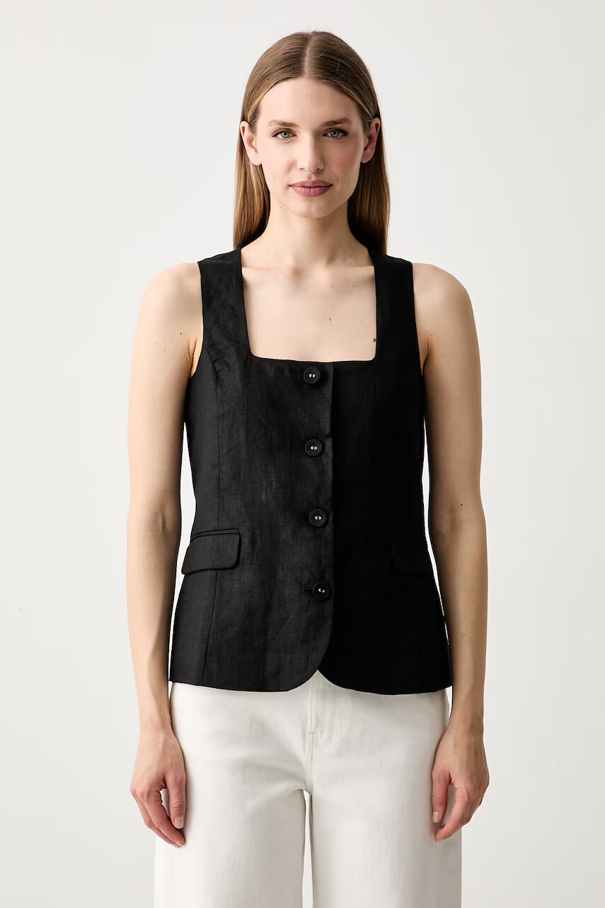 Pedro del Hierro vestă cu un singur rând de nasturi pentru femei din in
