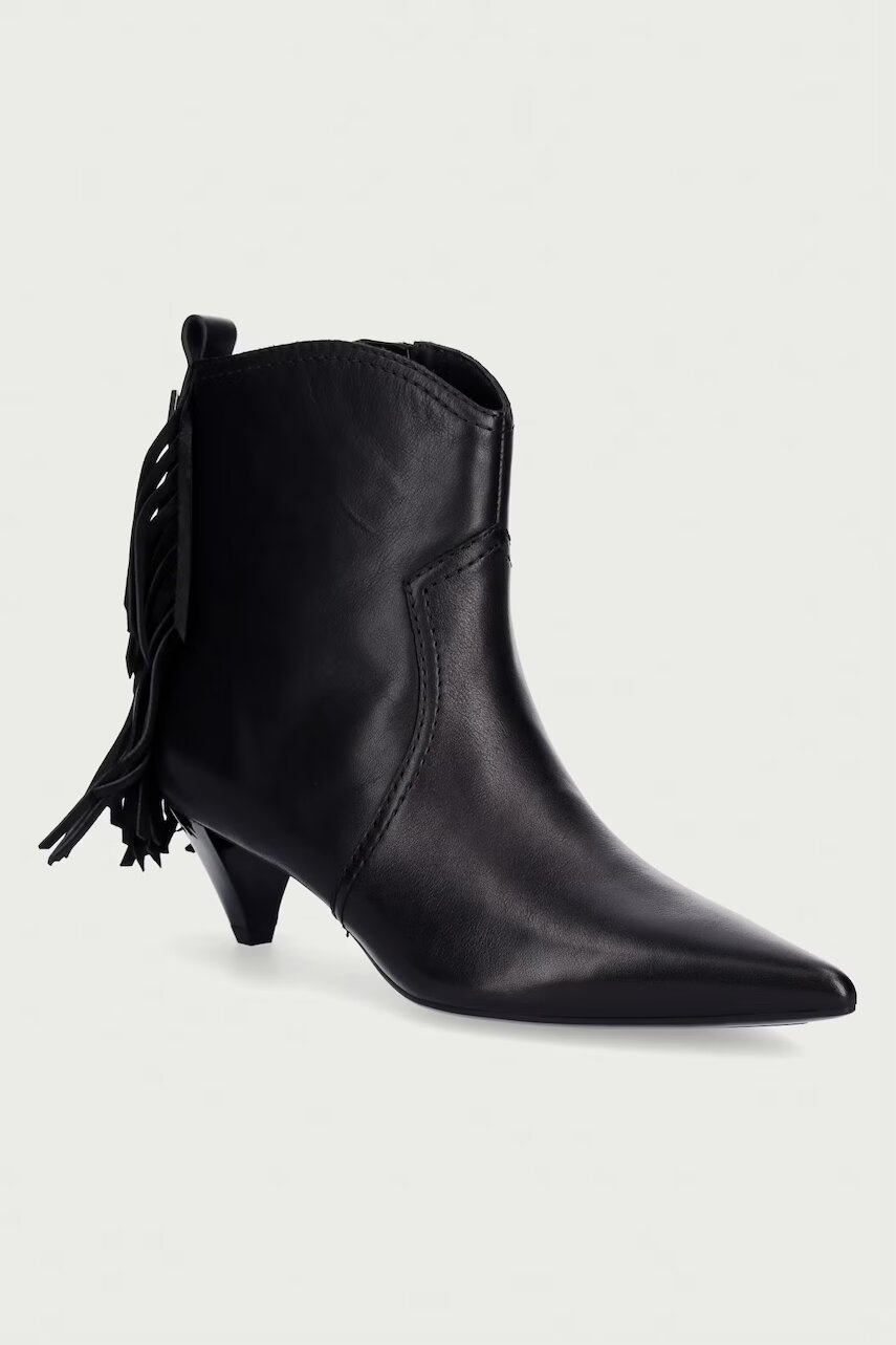 Pinko botine cu toc jos pentru femei din piele Didi 01
