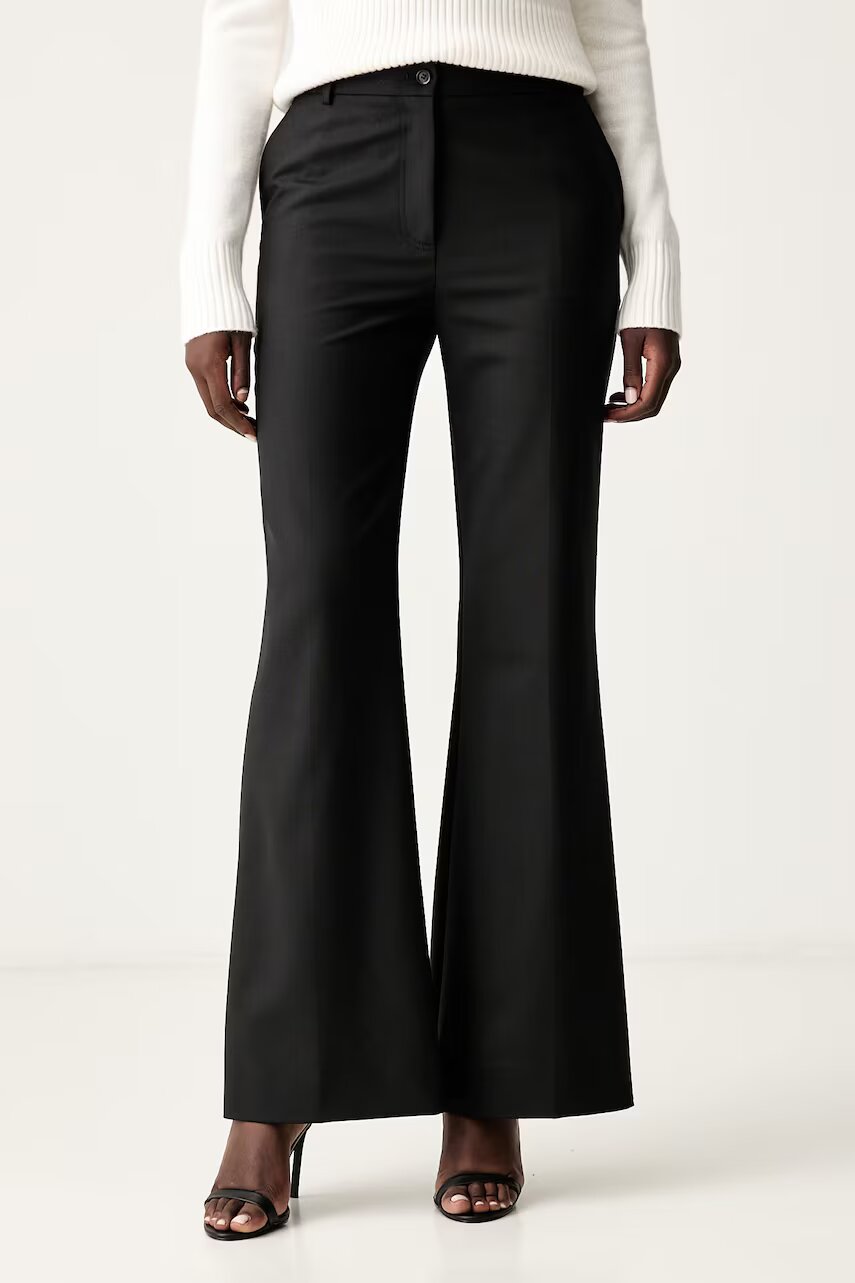 Pinko pantaloni wide leg pentru femei cu lână