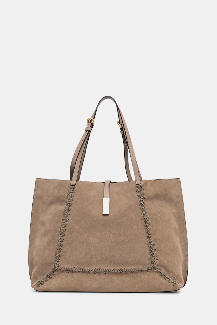 Pollini tote bag pentru femei din piele întoarsă