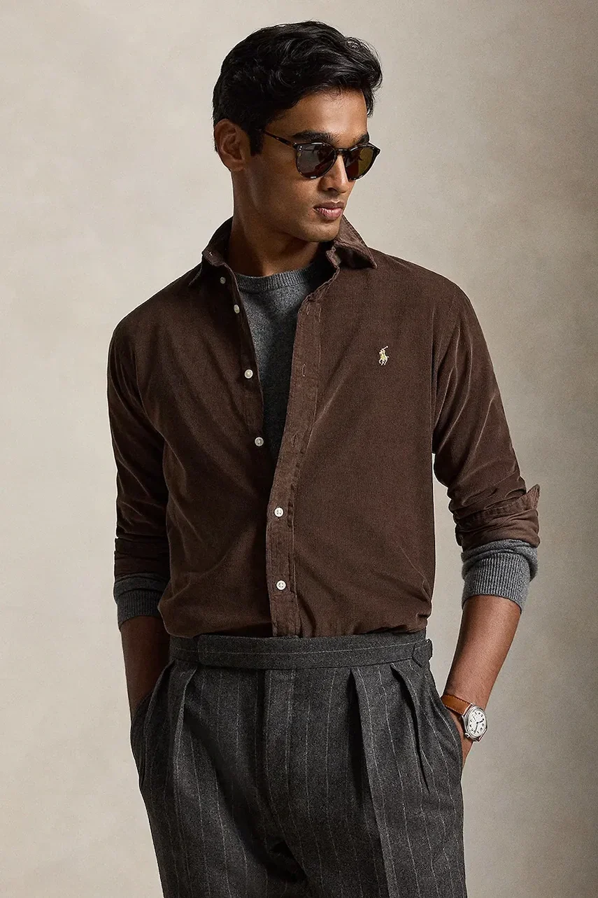 Polo Ralph Lauren cămașă pentru bărbați din bumbac 21W Corduroy