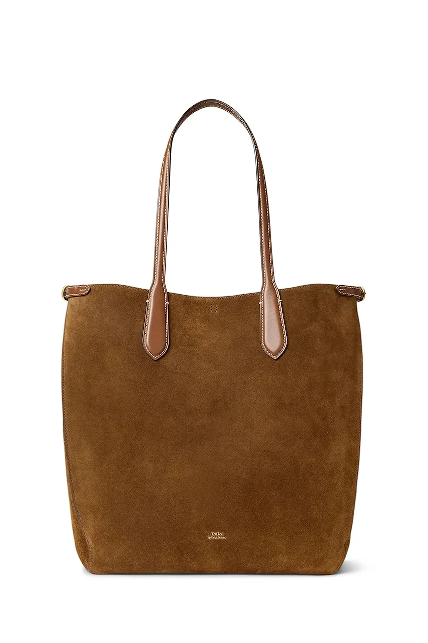 Polo Ralph Lauren geantă shopper pentru femei din piele întoarsă