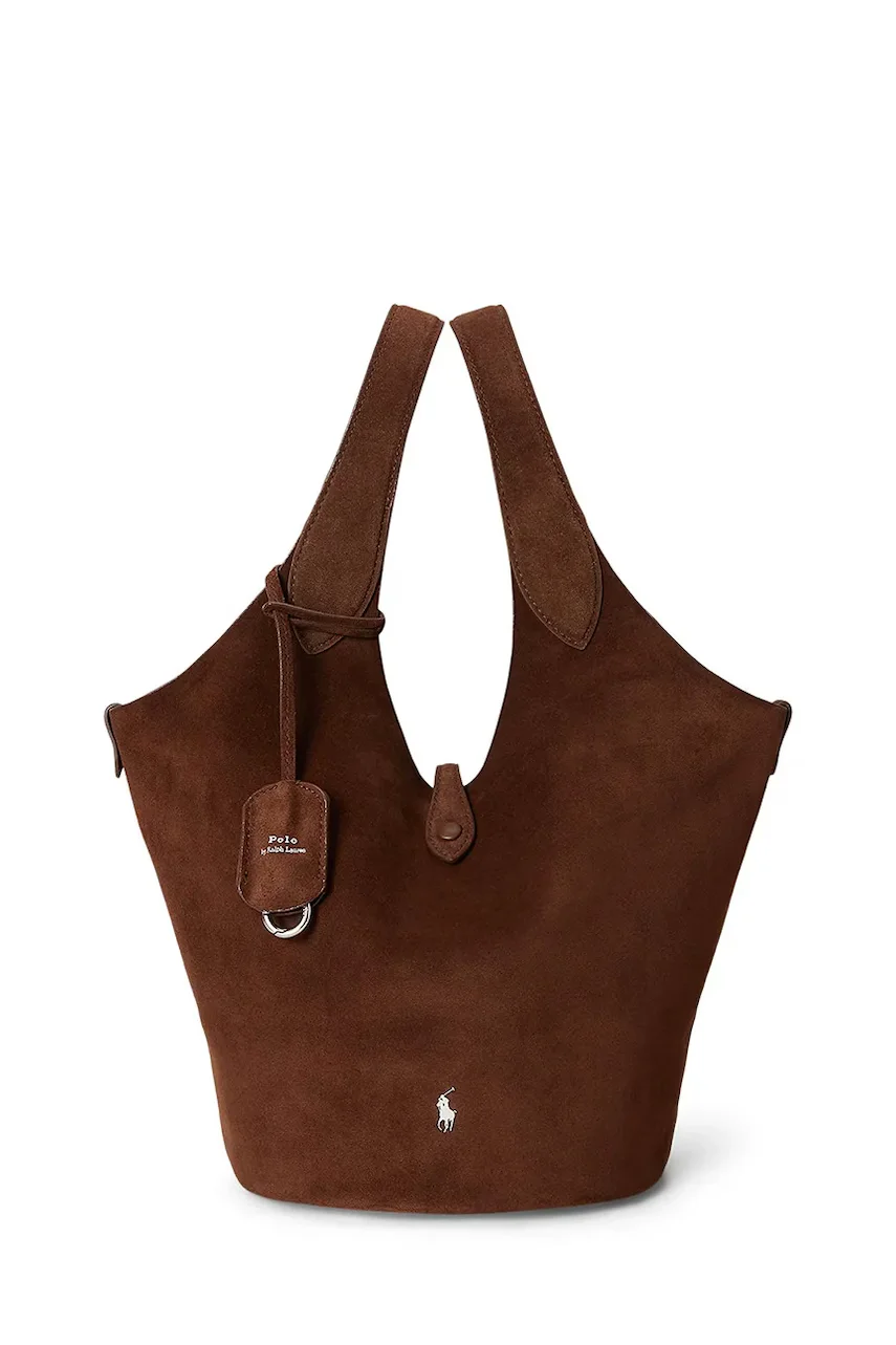 Polo Ralph Lauren geantă shopper pentru femei din piele întoarsă