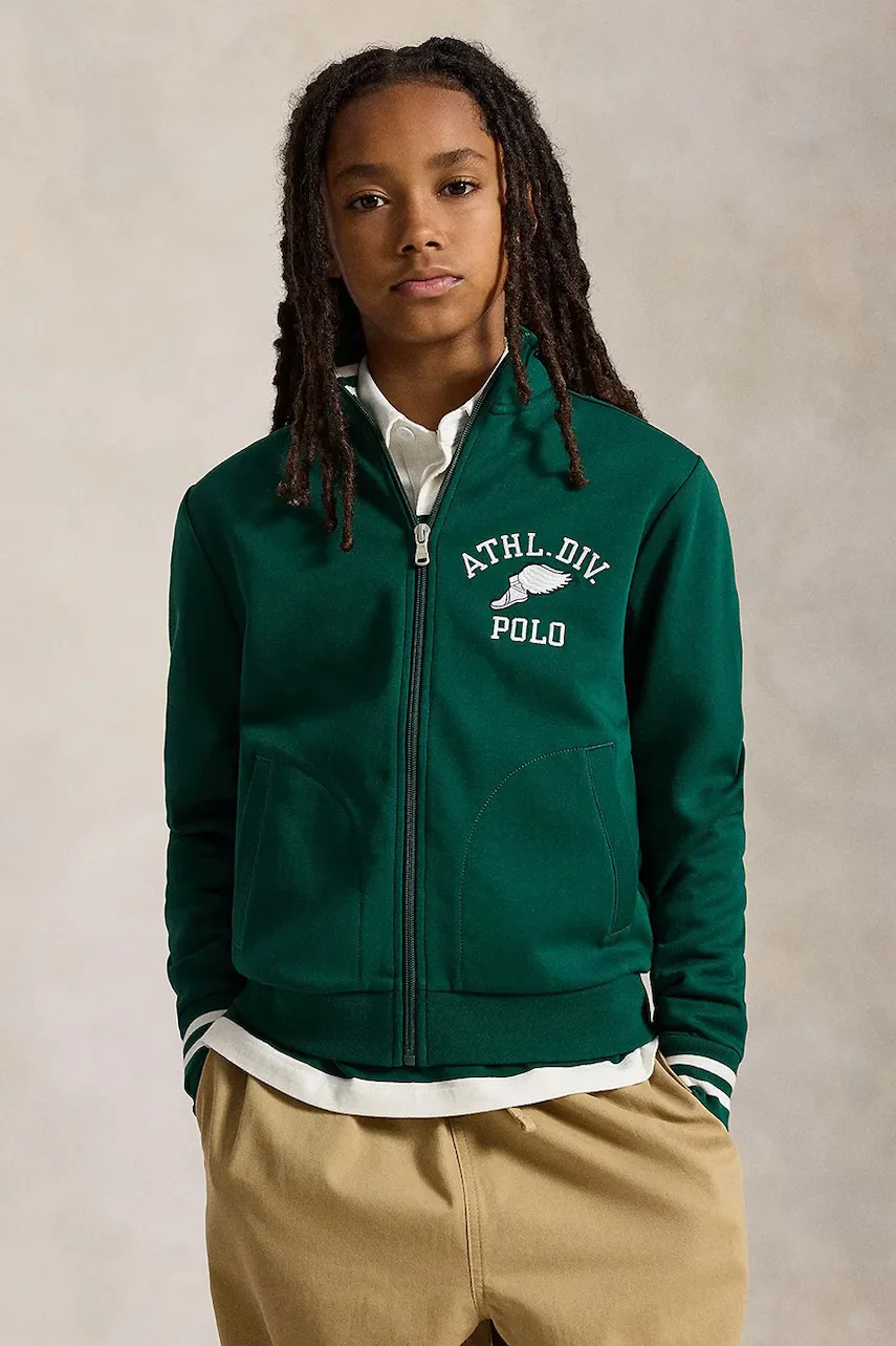 Polo Ralph Lauren hanorac cu fermoar pentru copii cu bumbac
