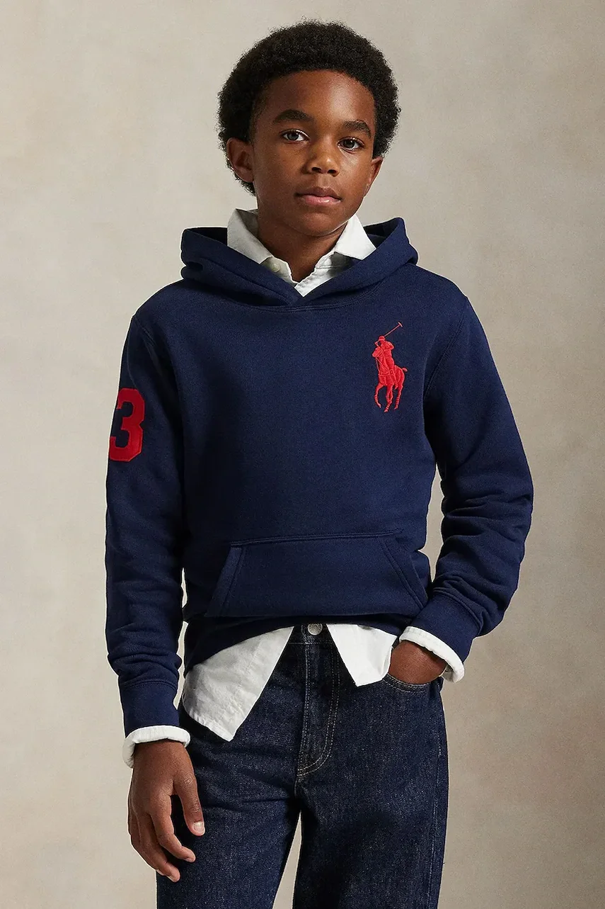 Polo Ralph Lauren hanorac cu glugă pentru copii cu bumbac