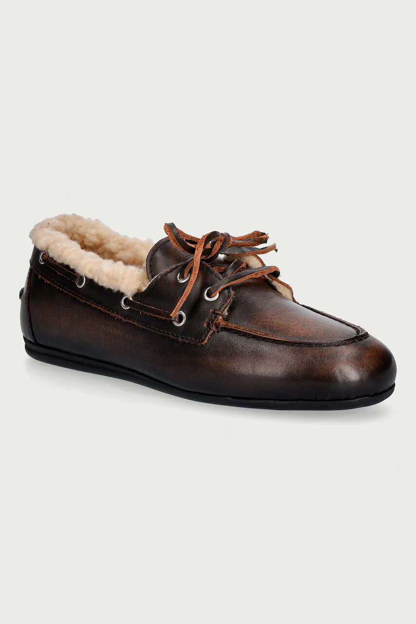 Posa loafers slip-on pentru femei din piele Boat Loafer