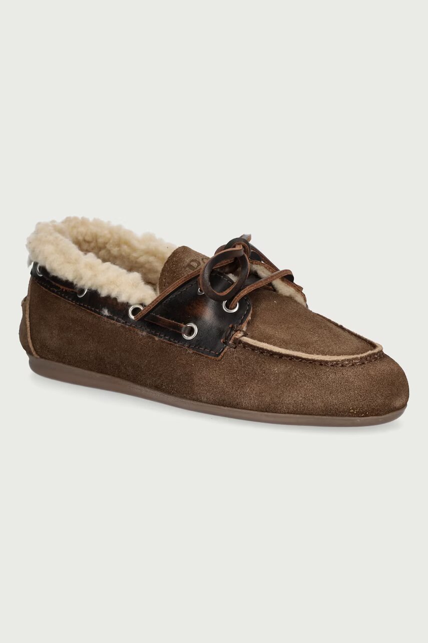 Posa mocasini pentru femei din piele întoarsă Boat Loafer