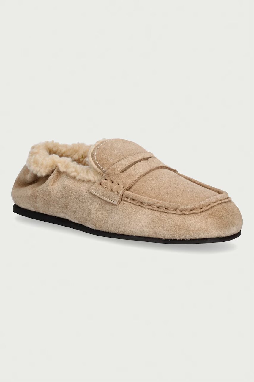 Posa mocasini pentru femei din piele întoarsă Penny Loafer