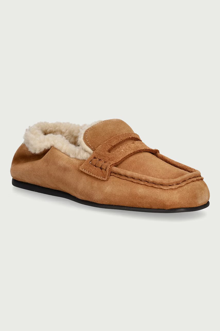Posa mocasini pentru femei din piele întoarsă Penny Loafer