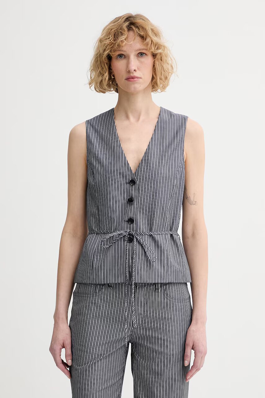 rag & bone vestă cu un singur rând de nasturi pentru femei din bumbac Paulette