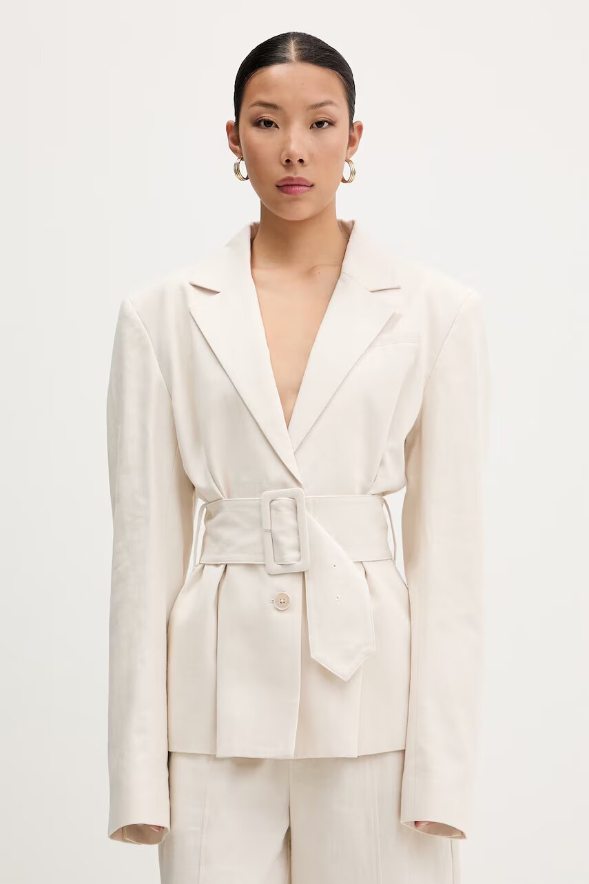 ROTATE sacou cu un singur rând de nasturi pentru femei din in