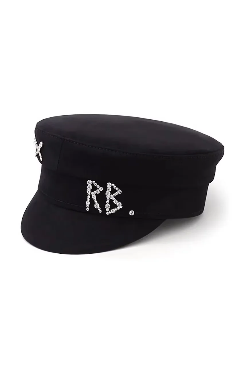 RUSLAN BAGINSKIY beretă cu cozoroc de damă din lână Crystal-embellished Wool Baker Boy Cap