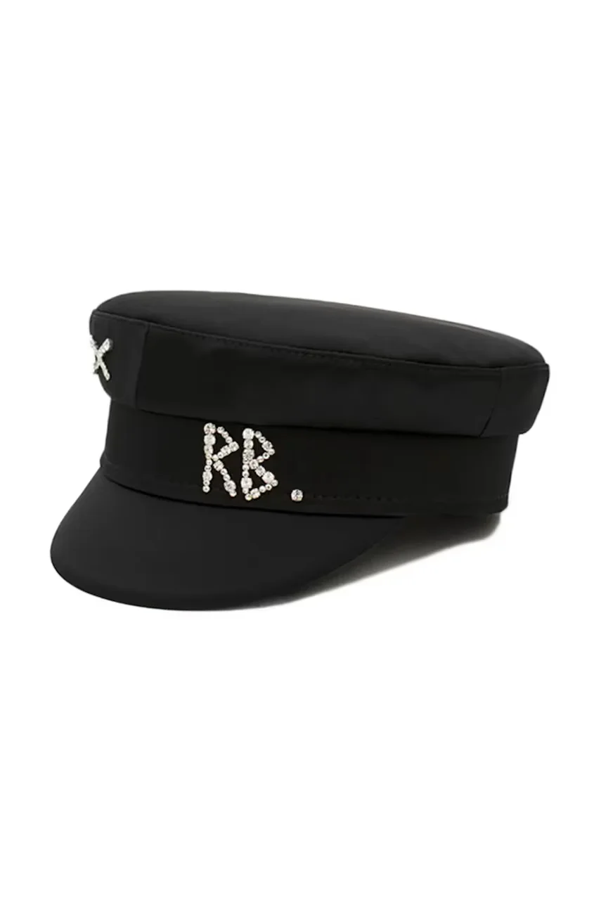RUSLAN BAGINSKIY beretă cu cozoroc pentru femei Crystal-embellished Satin Baker Boy Cap