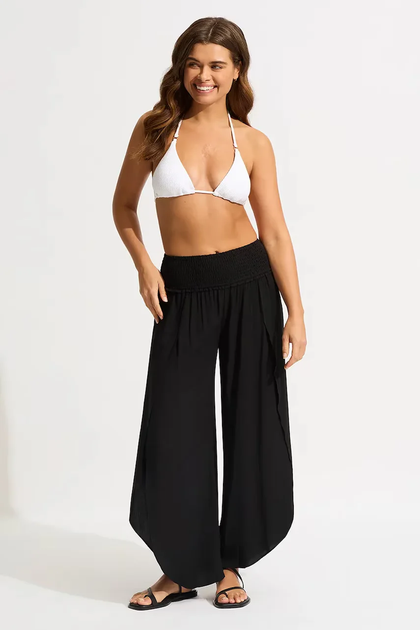 Seafolly pantaloni baggy pentru femei. din vâscoză Shirred Waist Wrap