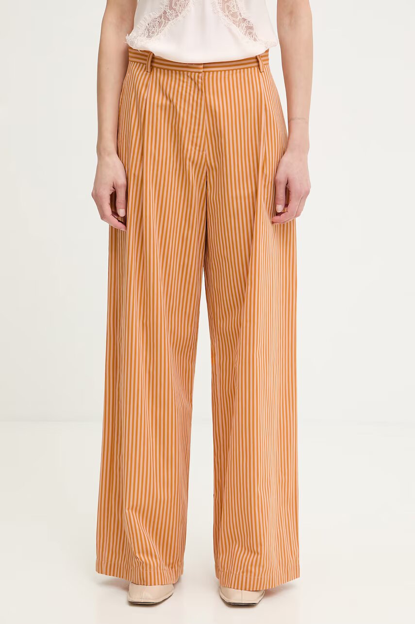 sessun pantaloni wide leg pentru femei din bumbac