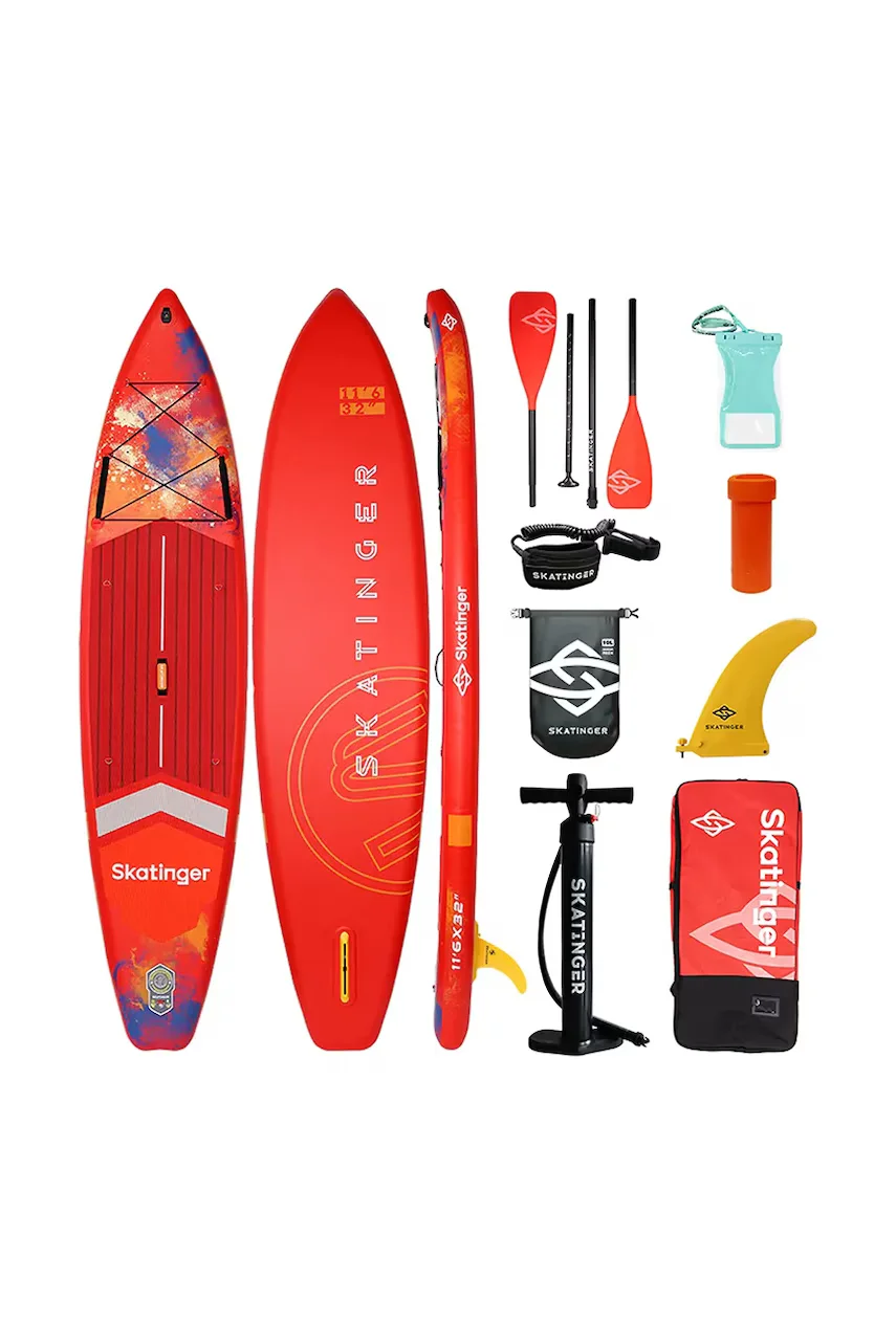Skatinger placă de înot cu accesorii SUP Interstellar Red 350 x 81 x 15 cm (11'6')