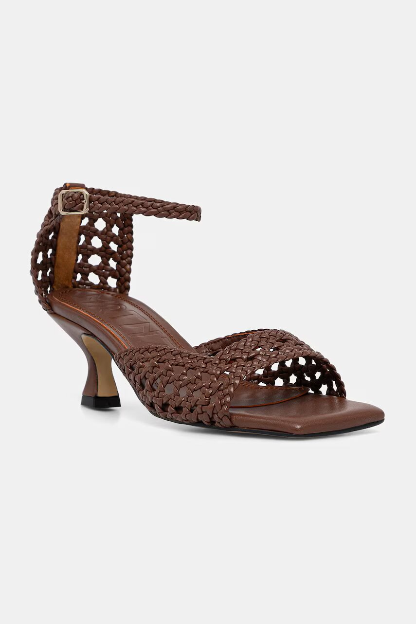 Souliers Martinez sandale cu toc jos din piele VERONICA
