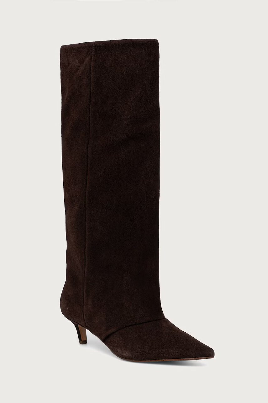 Steve Madden cizme cu toc jos pentru femei din piele întoarsă Luca