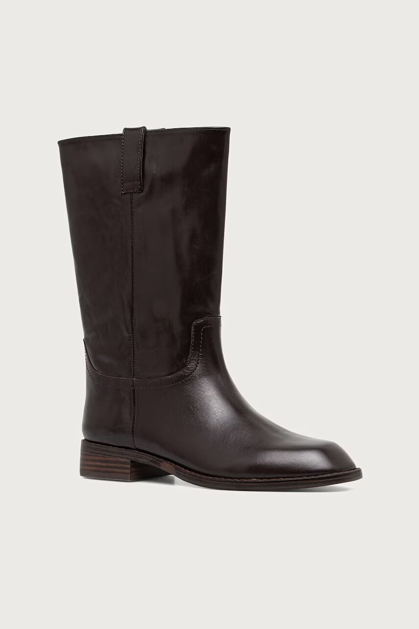 Steve Madden cizme cu toc plat pentru femei din piele Primo