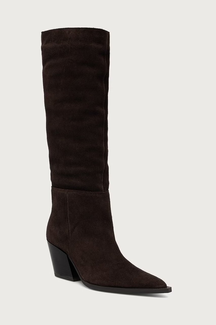 Steve Madden cizme pentru femei din piele întoarsă Menthe