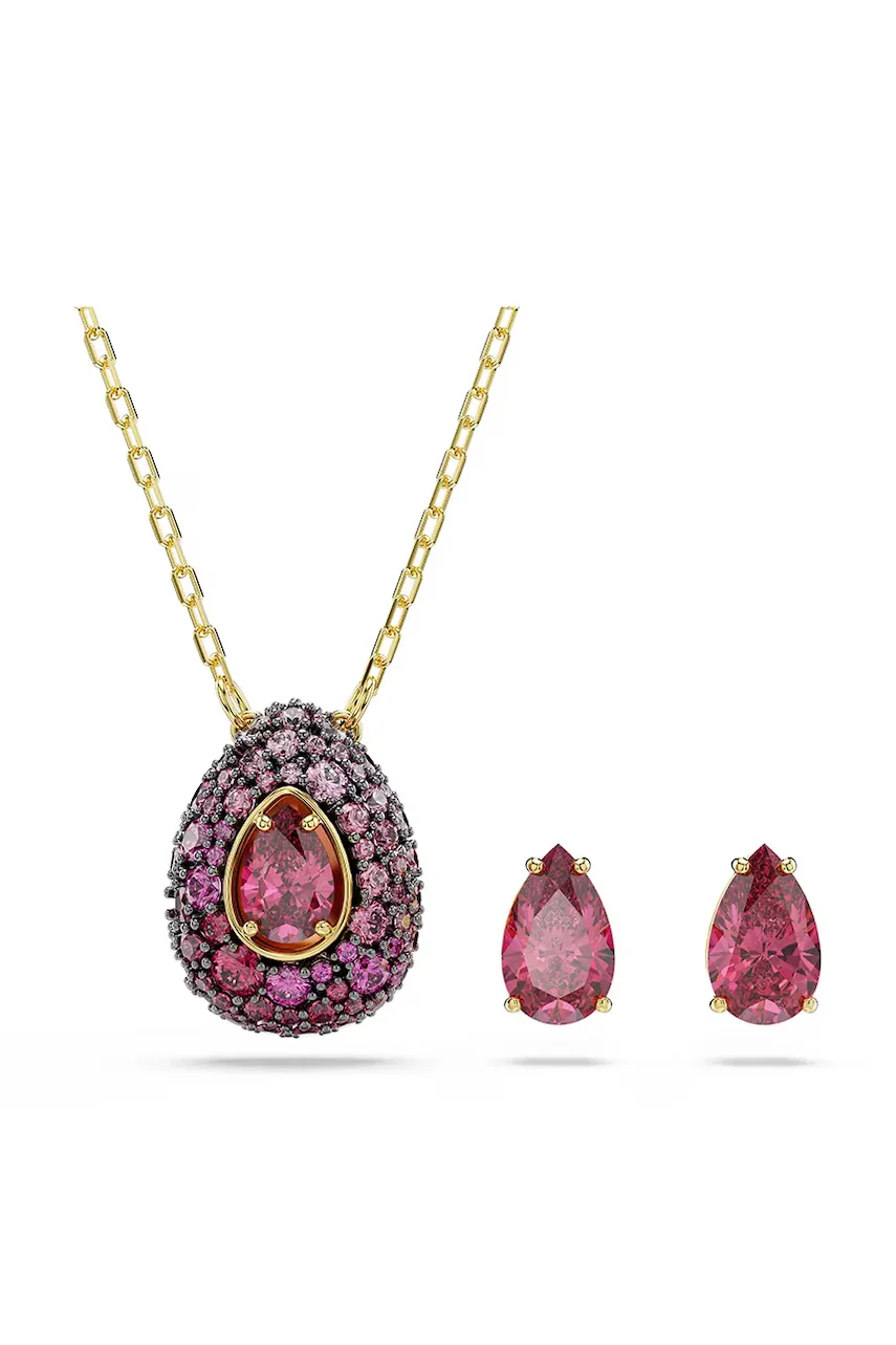 Swarovski set de bijuterii pentru femei placat cu aur zirconiu cubic SUBLIMA pachet de 3