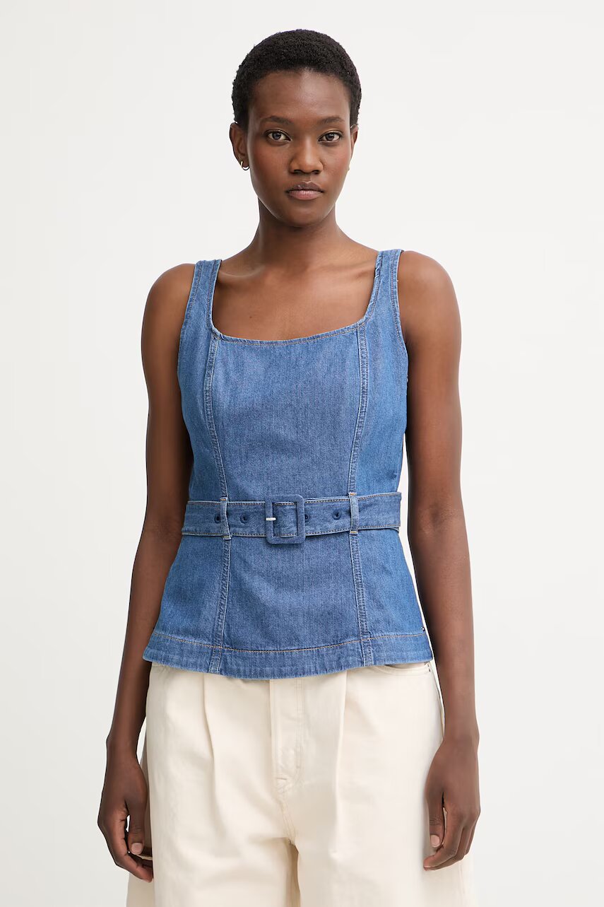 Tommy Hilfiger bluză cu bretele pentru femei din denim