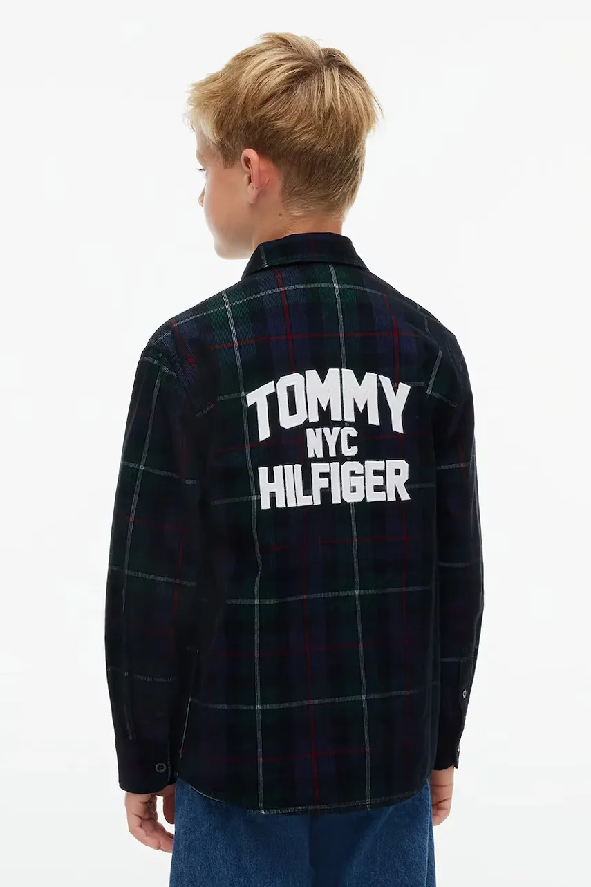 Tommy Hilfiger cămașă pentru copii din catifea reiată