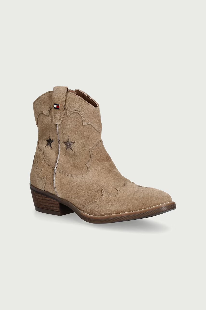 Tommy Hilfiger cizme cowboy pentru copii din piele întoarsă