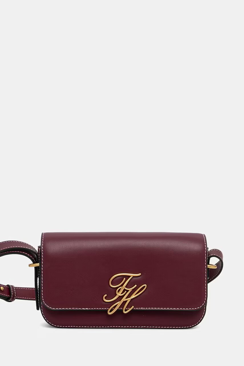 Tommy Hilfiger geantă poștaș pentru femei din piele