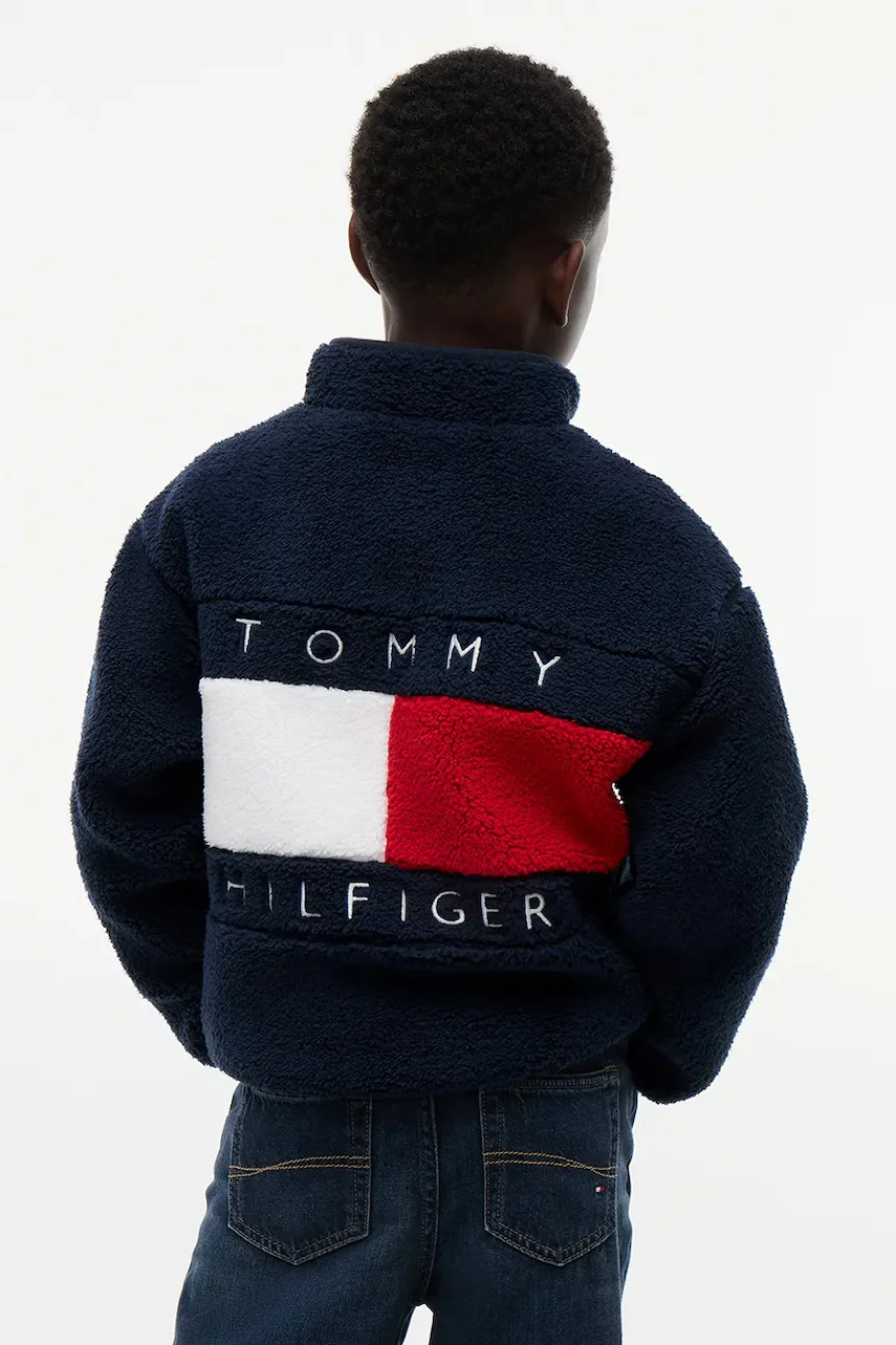 Tommy Hilfiger hanorac cu fermoar pentru copii din polar