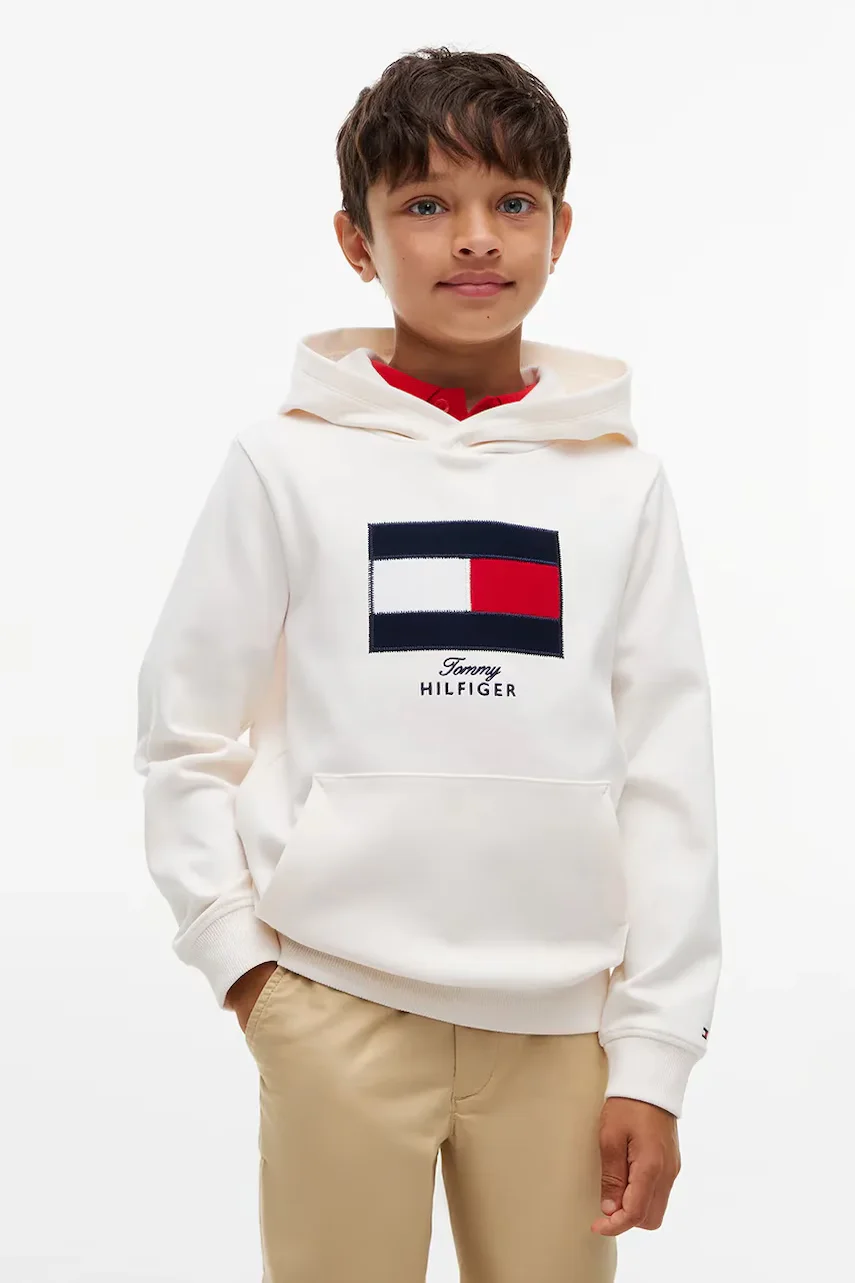 Tommy Hilfiger hanorac cu glugă pentru copii din bumbac cu elastan