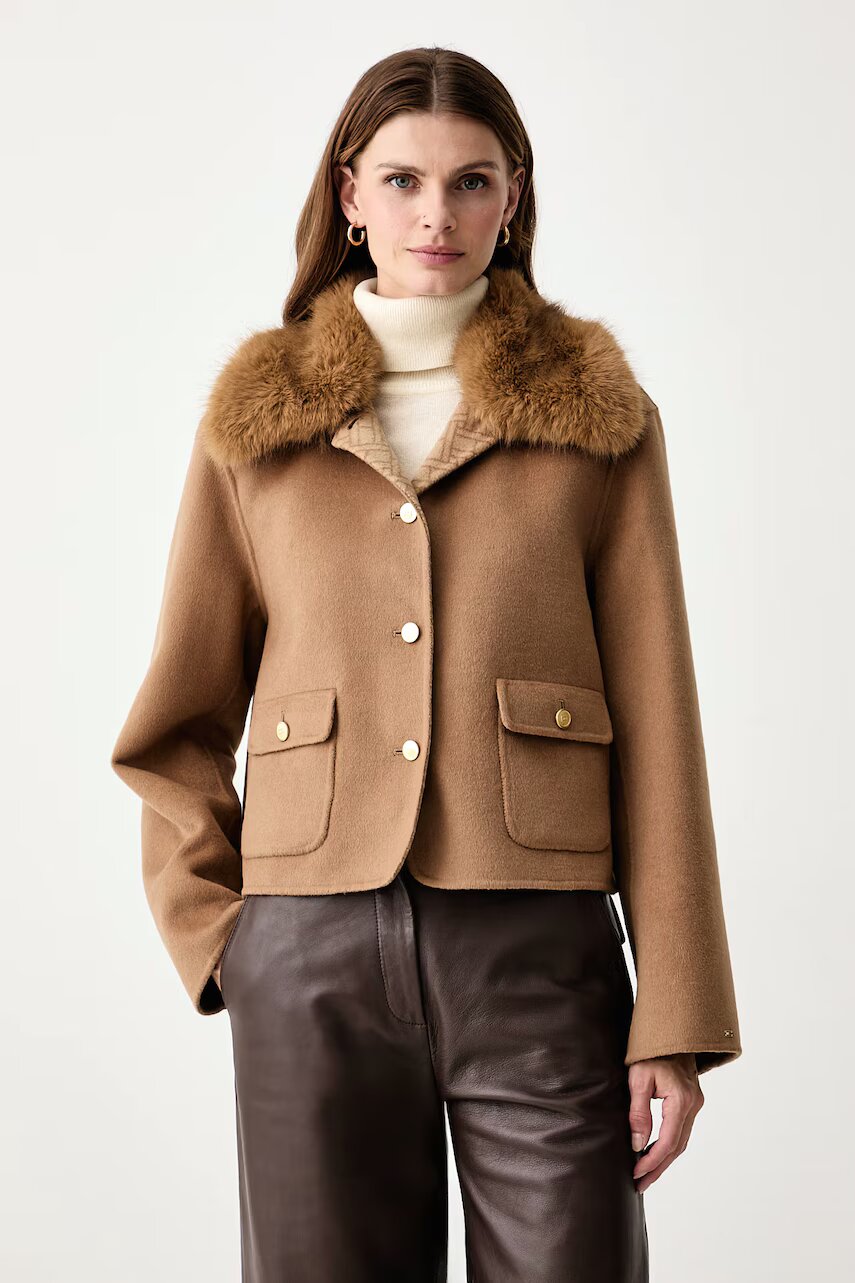 Tommy Hilfiger jachetă scurtă pentru femei cu amestec de lână