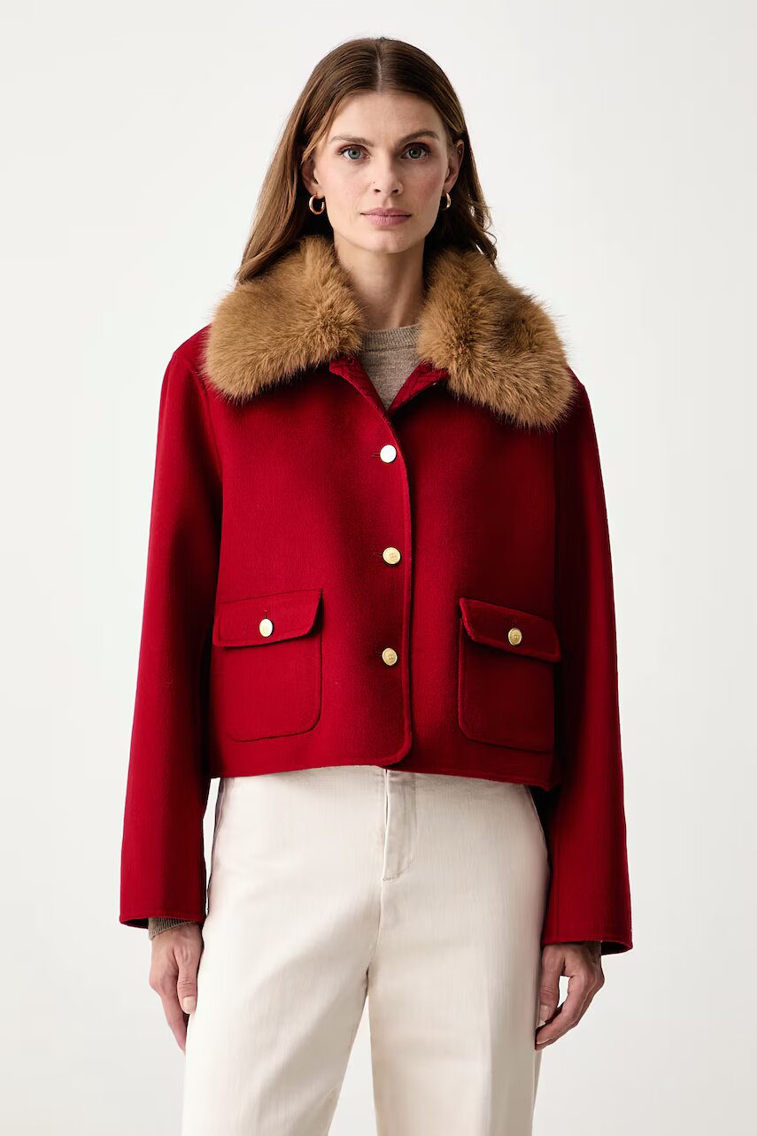 Tommy Hilfiger jachetă scurtă pentru femei cu amestec de lână