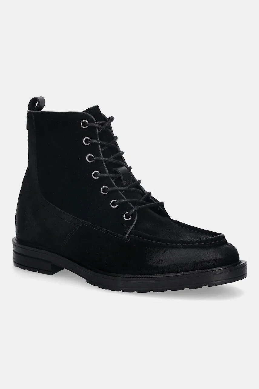 Tommy Hilfiger pantofi de piele întoarsă CLEATED HILFIGER W SDE MOC BOOT