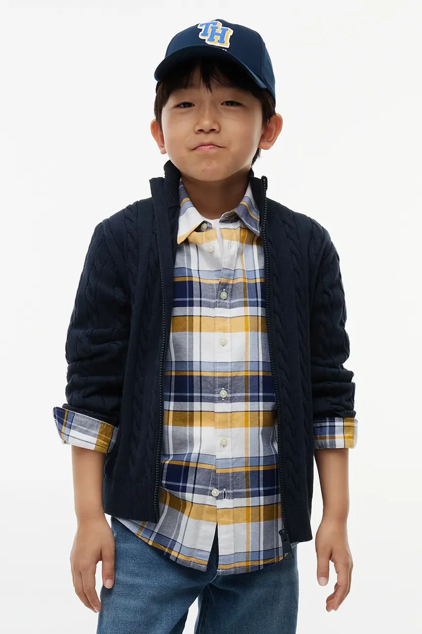 Tommy Hilfiger pulover cu fermoar pentru copii din bumbac