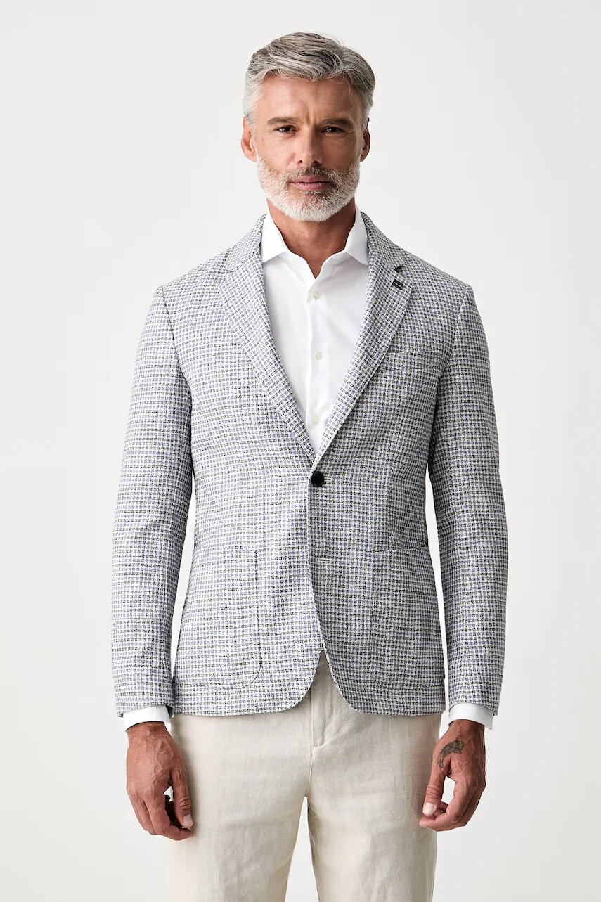 Tommy Hilfiger sacou cu un singur rând de nasturi pentru bărbați din bumbac