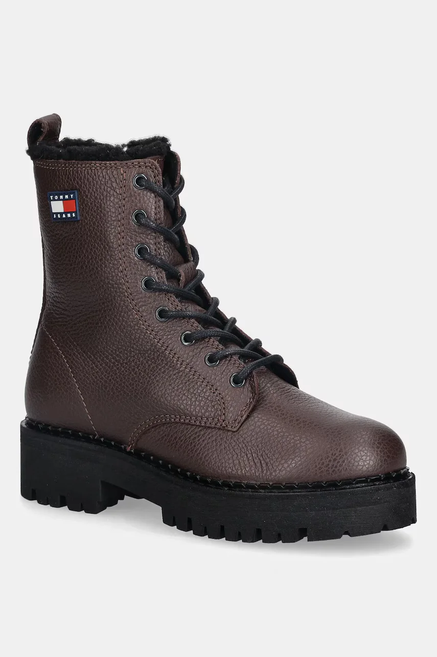 Tommy Jeans cizme de piele TJW URBAN LACEUP BOOT WL