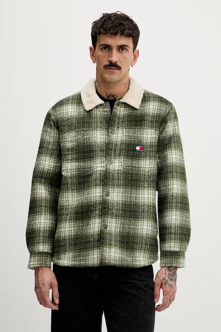 Tommy Jeans geacă cu aspect de cămașă