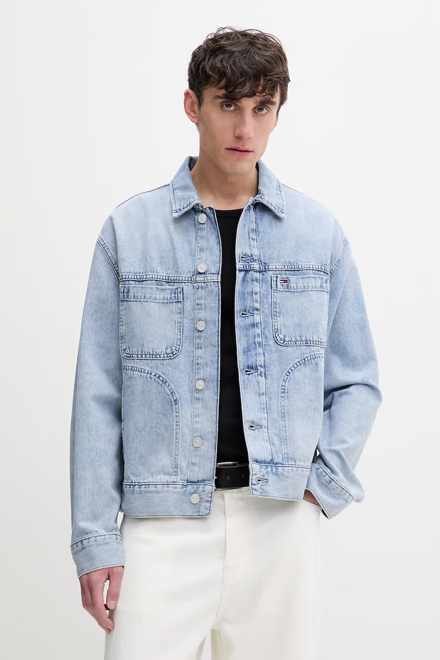 Tommy Jeans geacă de tranziție pentru bărbați din denim