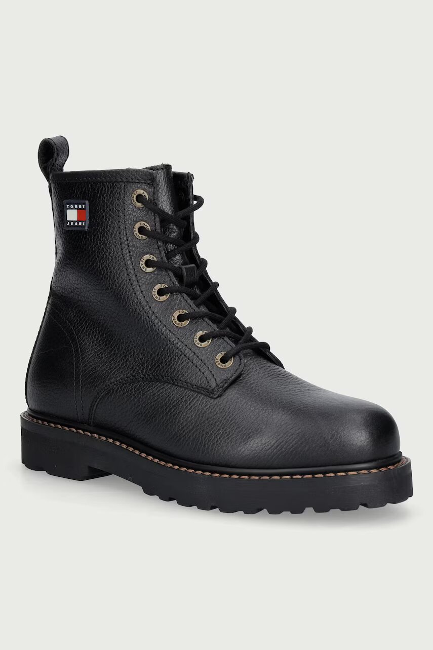 Tommy Jeans încălțăminte pentru femei din piele ARCHIVE '01 TUMBLE LACE UP WARM